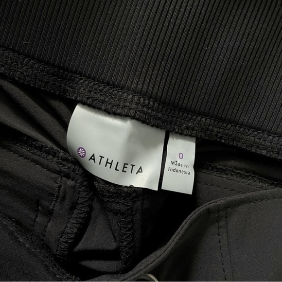 Athleta black pants elastic drawstring waist size 0 - Picture 3 of 4